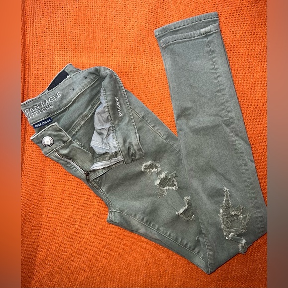 🌿GREEN AMERICAN EAGLE JEGGINGS🌿 - Picture 2 of 2